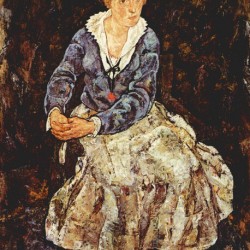 Portrait of Edith Schiele sitting